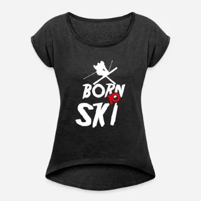 born-to-ski-frauen-t-shirt-mit-gerollten-aermeln_product_11