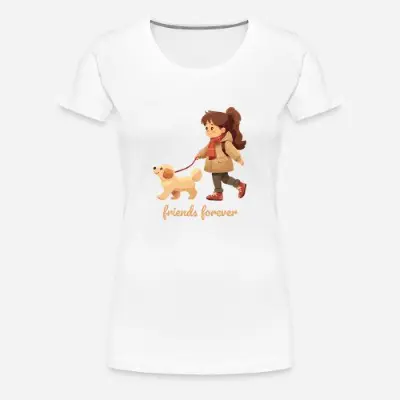 friends-forever-girl-dog-frauen-premium-t-shirt_product_7